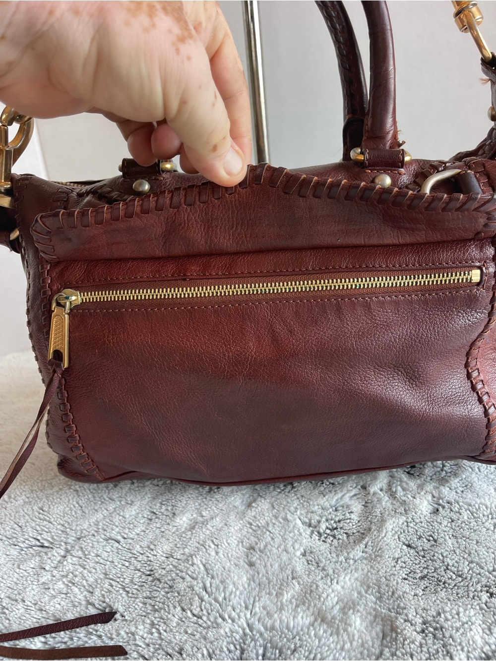 Rebecca Minkoff MBA Brown  Leather Satchel Bag Crossbody Purse - Picture 6 of 15